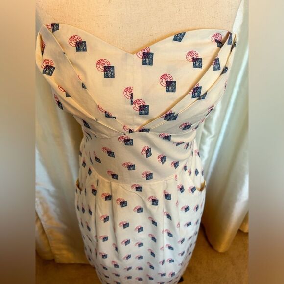 Anthropologie - Postage Stamp Strapless Dress Size 4 - Picture 2 of 10